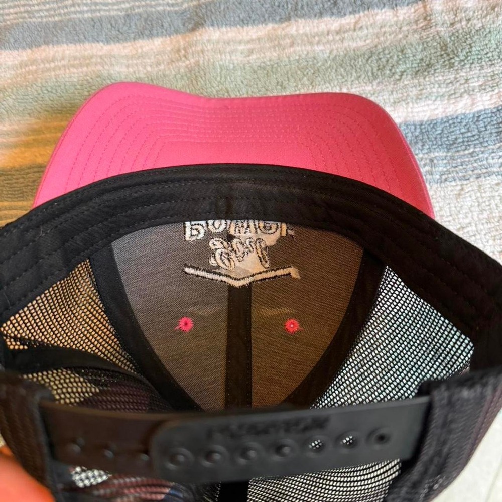Girl Power Pink Black Trucker Hat Snapback Adjustable Statement Cap Richardson - Picture 5 of 5